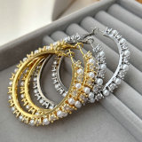 50mm Pave zircon pearl hoop