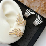 Pave zircon fan earrings