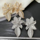 Pave chunky flower earrings