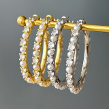 50mm Pave zircon pearl hoop