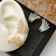 Pave zircon fan earrings