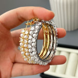 50mm Pave zircon pearl hoop