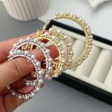 40mm pave zircon pearl hoop