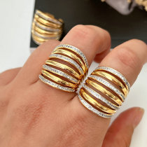 Chunky zircon bicolor ring