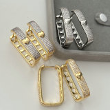Pave zircon heart hoop