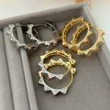 Pave zircon flower earrings