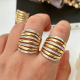 Chunky zircon bicolor ring