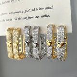 Pave zircon heart hoop