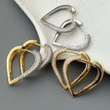 Pave heart earrings