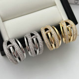 Pave zircon nail earrings