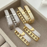 Pave zircon heart hoop