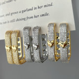 Pave zircon heart hoop