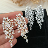 Fashion pave flower earrings