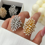 Pave chunky flower ring