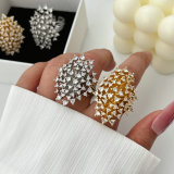 Pave chunky flower ring