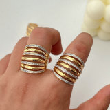 Chunky zircon bicolor ring