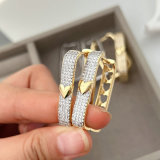 Pave zircon heart hoop