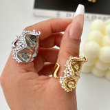Pave zircon wave ring