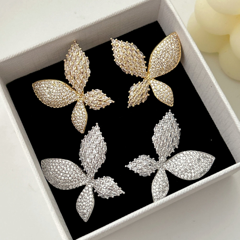 Chunky pave butterfly earrings