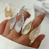 Pave chunky wing ring