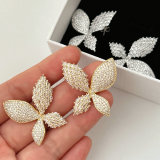 Chunky pave butterfly earrings
