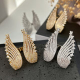 Pave chunky wing ring