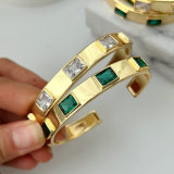 Pave square zircon cuff