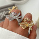 Pave flower ring