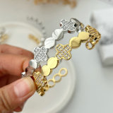 Pave clover cuff
