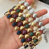 Pave zircon heart bracelet