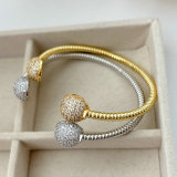 Pave zircon ball bangle
