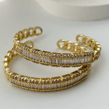 Pave zircon bar cuff