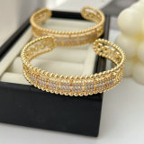 Pave zircon bar cuff