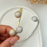 Pave zircon ball bangle
