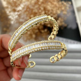 Pave zircon bar cuff
