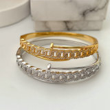Pave zircon link chain bangle