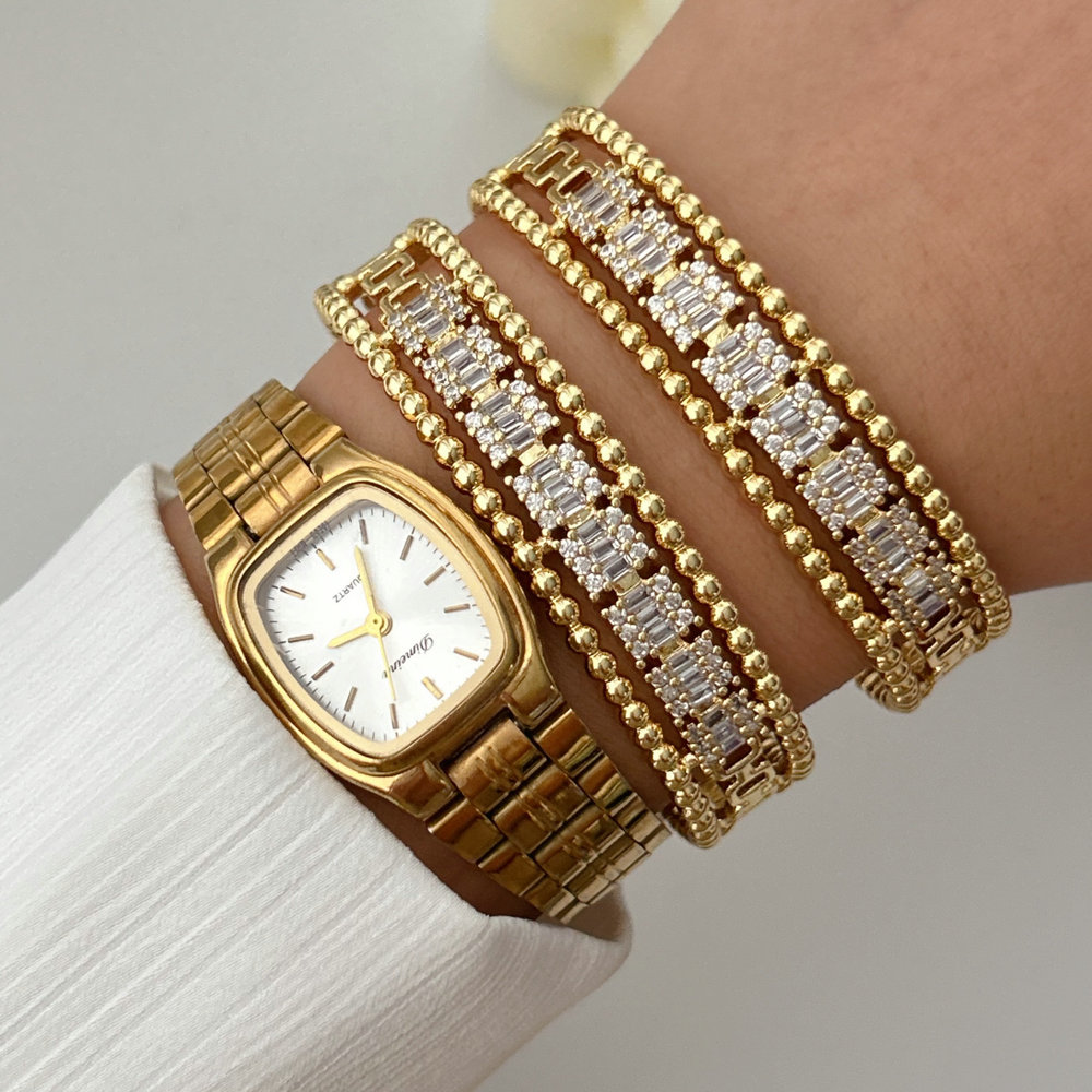 Pave zircon bar cuff