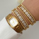 Pave zircon bar cuff