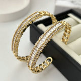 Pave zircon bar cuff