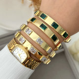 Pave square zircon cuff