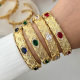 Pave chunky flower zircon cuff