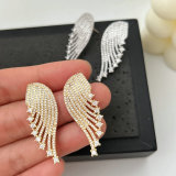 Pave zircon wing earrings