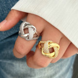 Pave twist ring