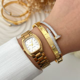 Pave bicolor nail bangle