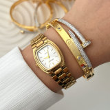 Pave bicolor nail bangle