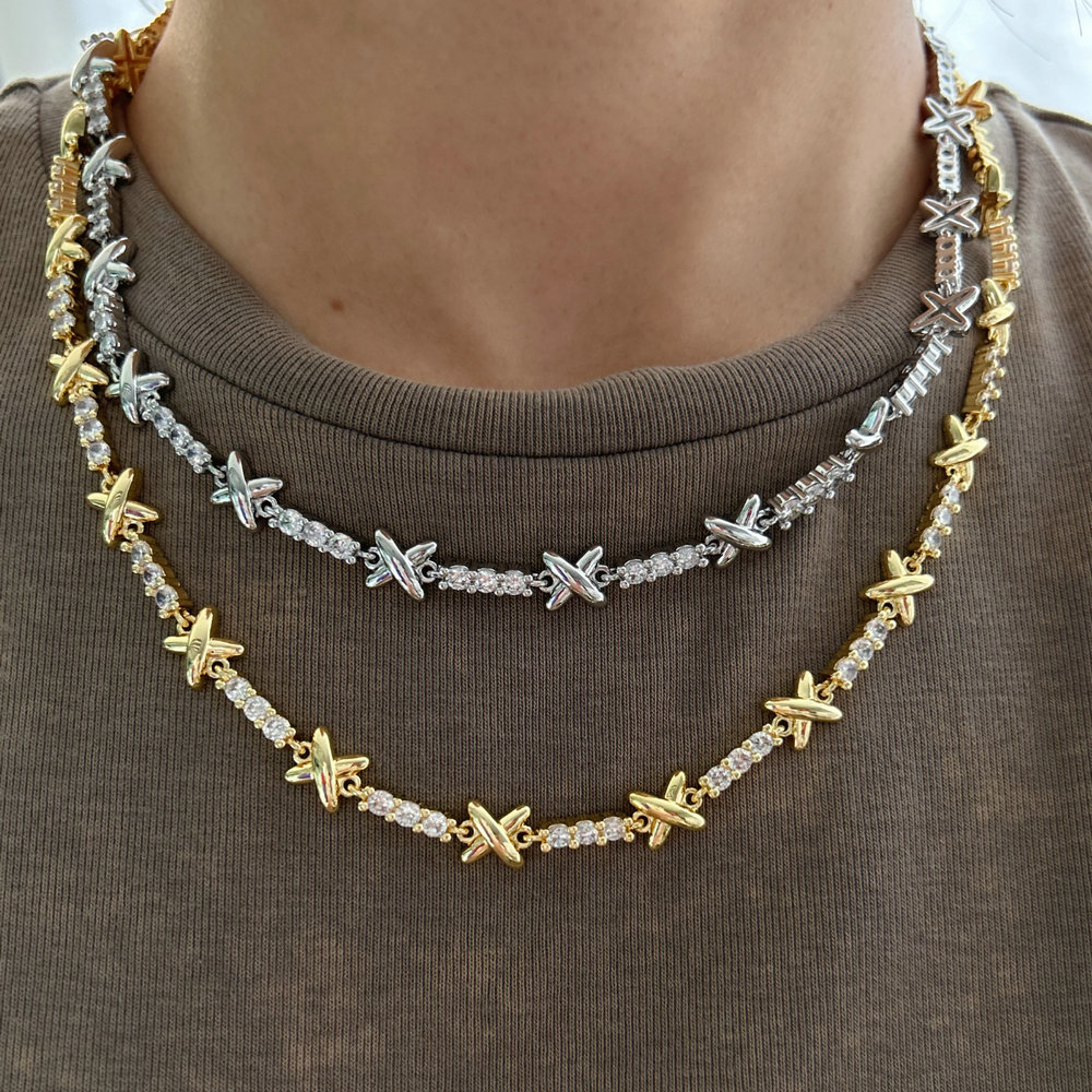 Pave corss necklace