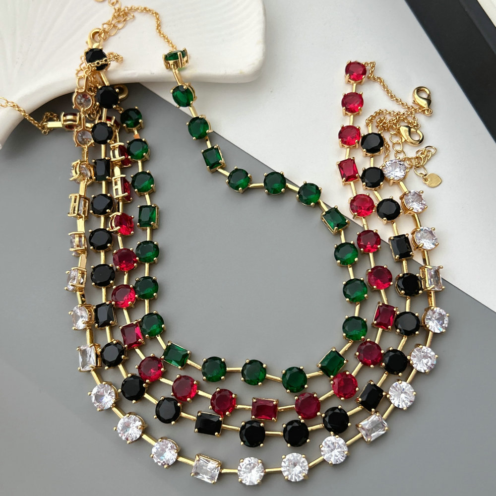Pave zircon necklace