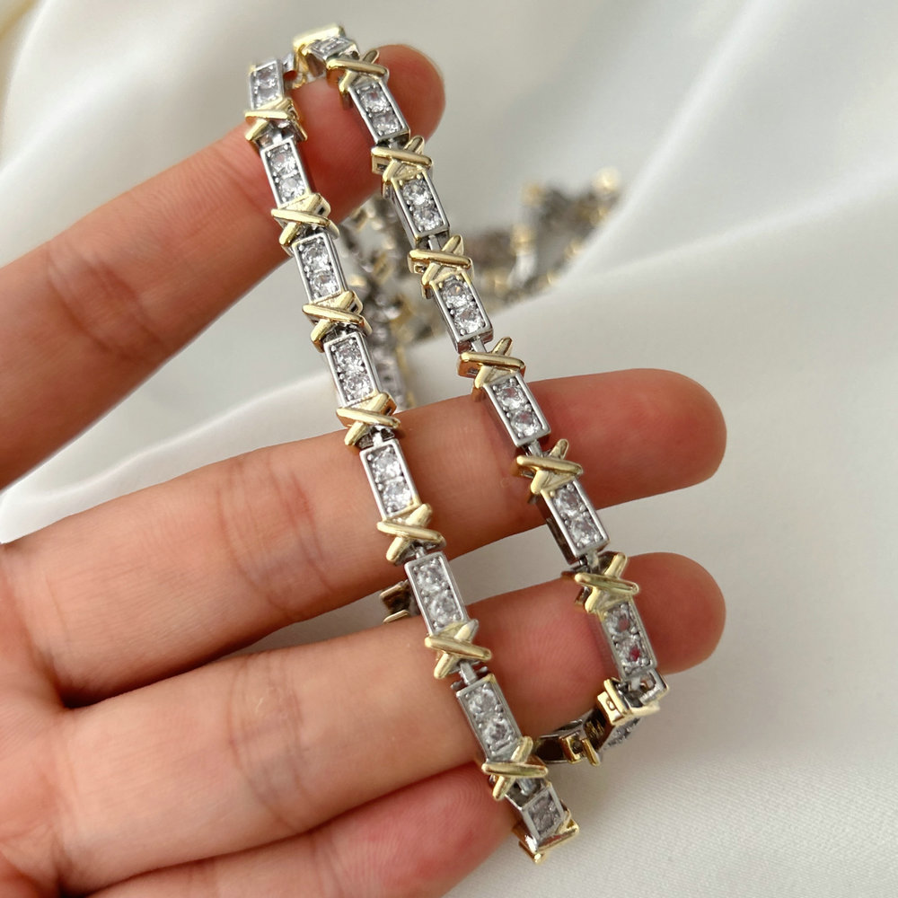 Pave cross necklace