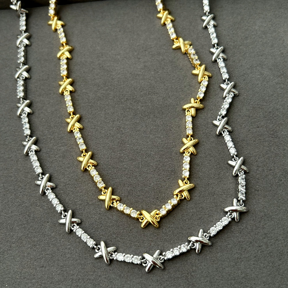 Pave corss necklace