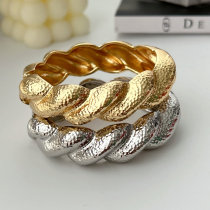 Chunky alloy twist bangle